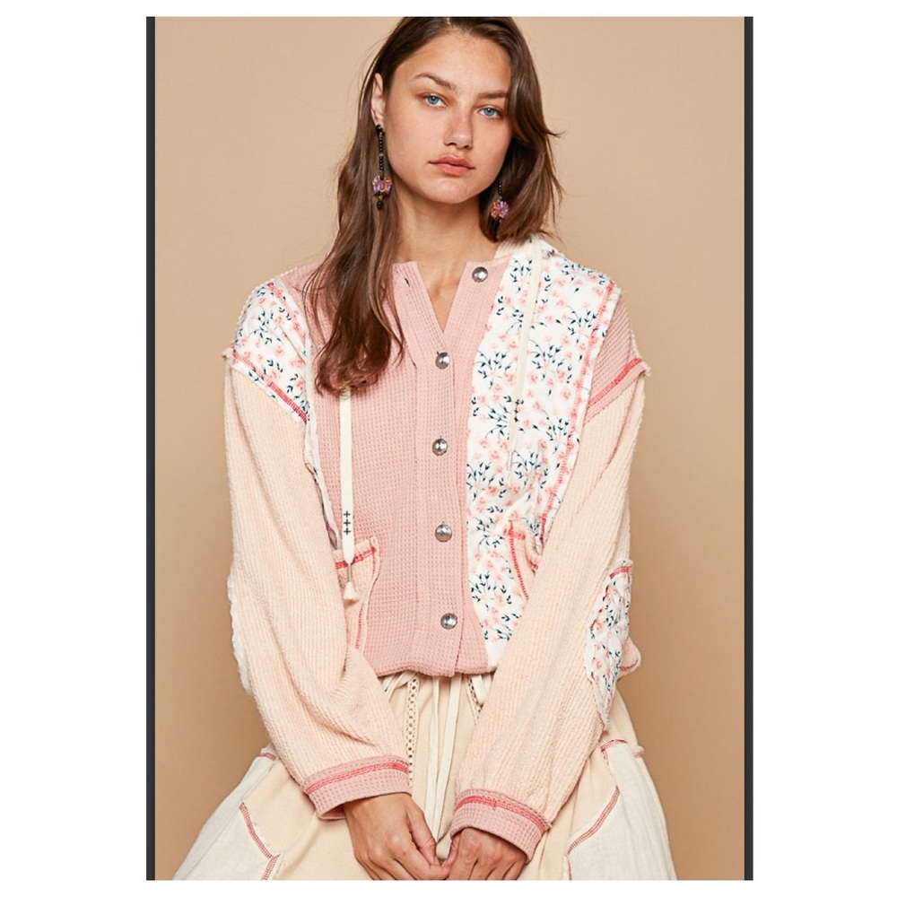$50 start 158 💕POL oversized floral hooded thermal quilted jacket - Picture 5 of 7